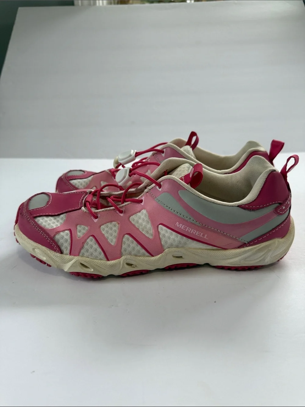 Merrell Kids Hot Pink and White Trail Sneakers